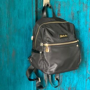 Bostanten Black Backpack with Gold Hardware